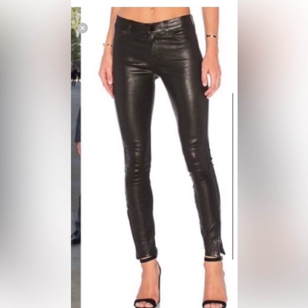 J Brand Women's Sleek Black Leather Pants
